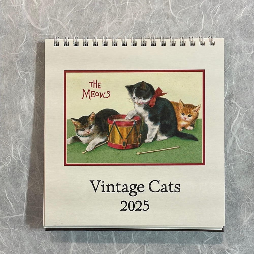 Cavallini Vintage Cats 2025 Desktop Flip Calendar